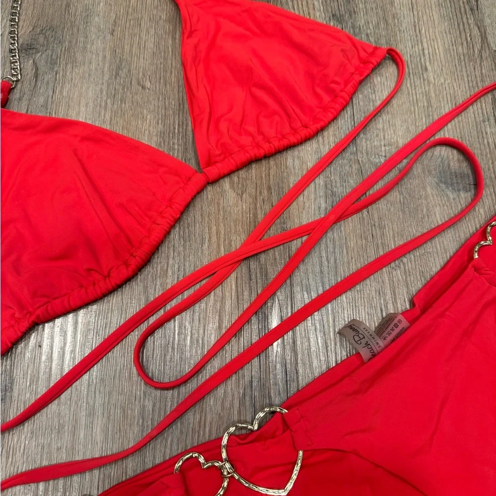 Beach Bunny Red Bikini with Heart Accents - Picture 5 of 10